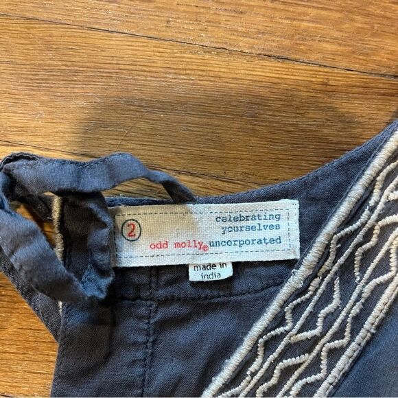 Anthropologie Odd Molly Gray Dress with White Detailing - Picture 6 of 8